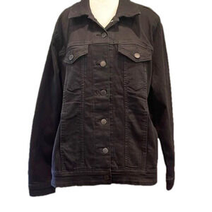 Levi Strauss Signature XL black Jean jacket with front chest pockets